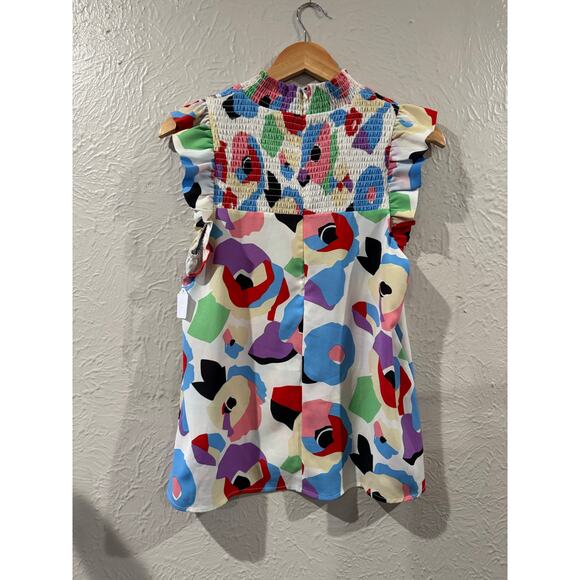 THML Floral Ruffle Sleeve Blouse Size Small - Picture 4 of 5